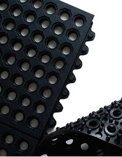 Rubber Anti Slip Industrial Mat Tile with Drainage Holes - Slip Not Co Uk