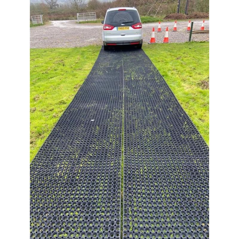 Rubber Grass Mat Roll 1m x 10.5m - Slip Not Co Uk